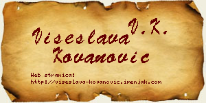 Višeslava Kovanović vizit kartica